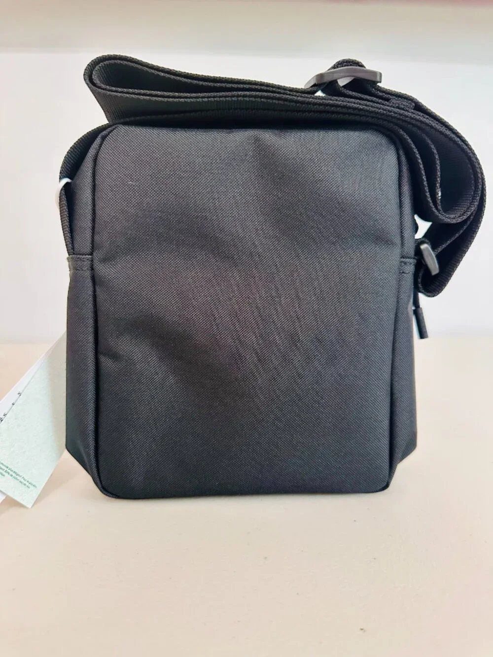 LACOSTE NEOCROC TAPE NOIR BLACK VERTICAL CAMERA CROSSBODY BAG UNISEX